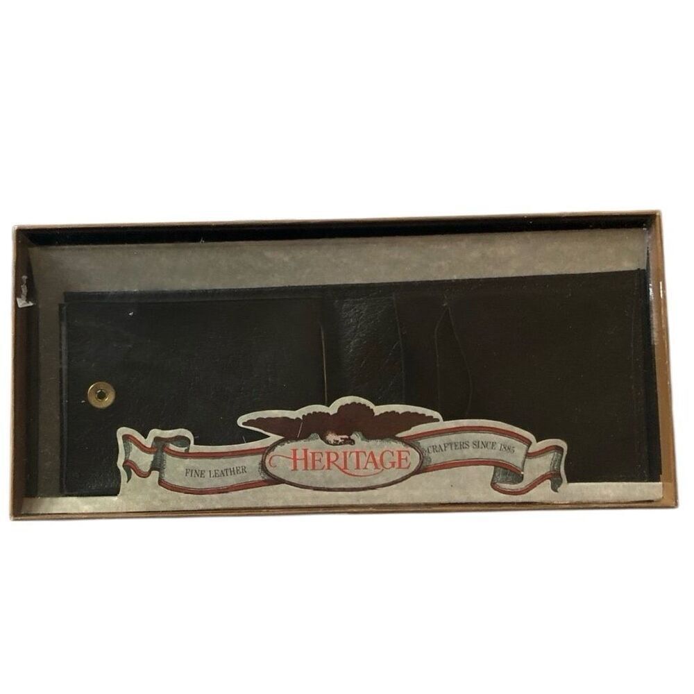 Vintage 1960s Enger Kress Co Heritage Leather Wallet Black NEW